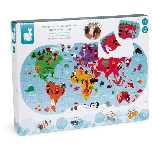 Janod Carte du monde de jouet de bain 